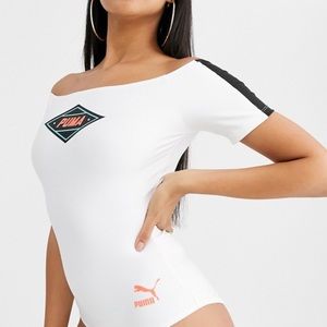 puma sportswear off shoulder bodysuit